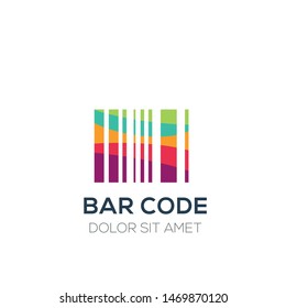 Creative Abstract Colorful Logo ,bar code