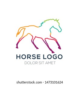 Creative Abstract Colorful Logo ,Vector illustration,horse