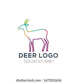 Creative Abstract Colorful Logo ,Vector illustration,Deer