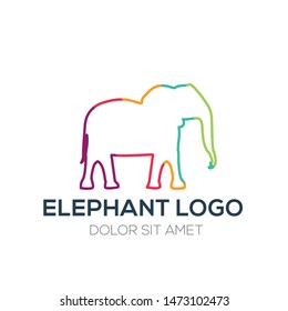 Creative Abstract Colorful Logo ,Vector illustration,elephant 