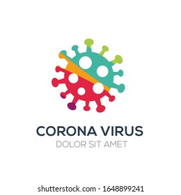 Creative Abstract Colorful Logo ,Vector Illustration, Corona Virus Shape