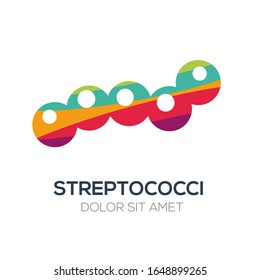 Creative Abstract Colorful Logo ,Vector illustration, streptococcus shape