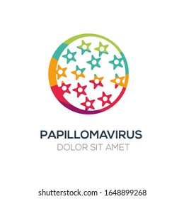 Logotipo de color abstracto creativo,Ilustración vectorial,forma de papillomavirus