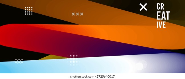 Formas coloridas abstractas creativas y diseño de texto para el arte moderno