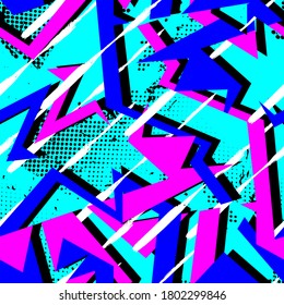 Creative abstract colorful urban seamless pattern