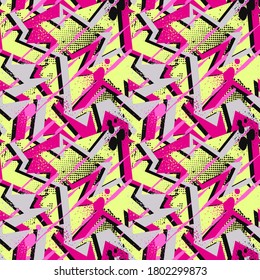 Creative abstract colorful urban seamless pattern