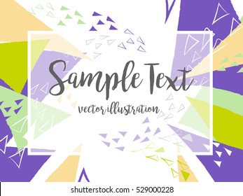 Creative abstract colorful vector background with triangle and lines. Geometric shapes, Abstract Modern layout in Hand Drawn style.
