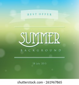 Creative abstract colorful vector natural floral design template layout background in natural green and blue colors