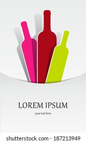 Creative Abstract Colorful Wine Bottles vector illustration