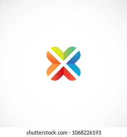 Creative abstract colorful X vector designs