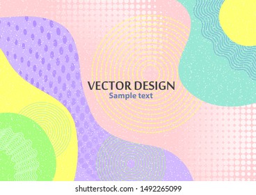 Creative abstract concept, colored shapes. Futuristic poster design with place for text. Colorful geometric background for use as web design, banners, posters, advertising. Vector illustration