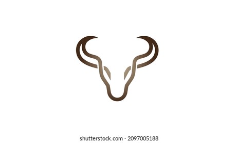 creative abstract cow lines logo vector symbol