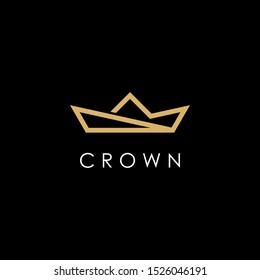 Creative abstract crown Logo design vector template. Royal king geometric symbol concept icon.