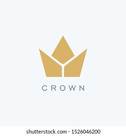 Creative abstract crown Logo design vector template. Royal king geometric symbol concept icon.