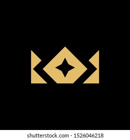 Creative abstract crown Logo design vector template. Royal king geometric symbol concept icon.