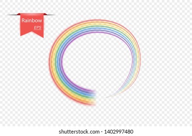 Creative abstract cute rainbow. Vector design element isolated on a transparent background.