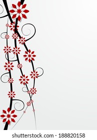 Creative Abstract Decorative Red Flowers vector illustration