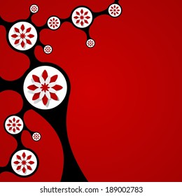 Creative Abstract Decorative Red Flowers vector illustration