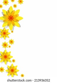 Creative Abstract Decorative Yellow Spring Flowers Background vector illustration