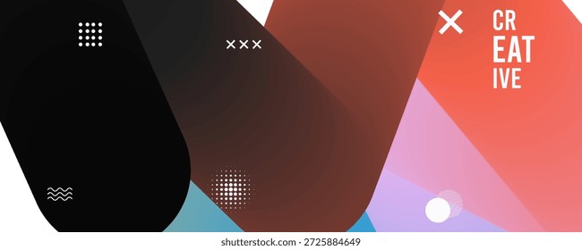 Diseño abstracto creativo con Formas geométricas coloridas y texto