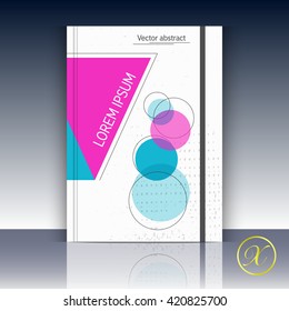 Creative abstract design cover notebook. Minimal geometric cover business notebook or planner. Creative minimal design printable art card, flyer or banner. Art printable design.