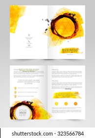 Kreatives abstraktes Design dekoriert, Geschäftsbroschüre, Vorlage oder Flyer mit Platz zum Hinzufügen von Bildern.