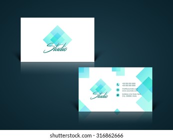 Creative abstract design decorated, horizontal business card, name card or visiting card set for your company and organization.