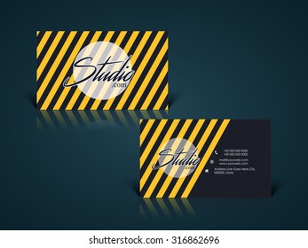 Creative abstract design decorated, horizontal business card, name card, calling card or visiting card set for your profession, company and organization.