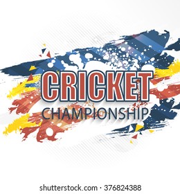 Creative abstract design decorated poster, banner or flyer design for Cricket Championship concept.
