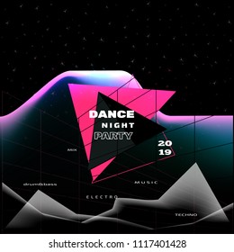 Creative abstract design for flyer or banner for musical night party celebration.