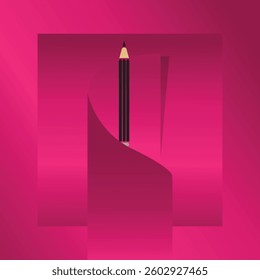 Creative Abstract Design with Pencil and Paper Effect