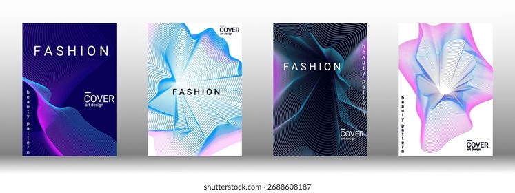 Design abstrato criativo com ondas de gradiente suave e linhas fluidas. Ideal para banners modernos, cartazes ou modelos digitais. Ilustração vetorial de alta qualidade, perfeita para projetos elegantes