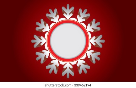 Creative abstract design with snowflake and room or space for your text or logo in the circle