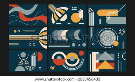 Creative abstract design with vibrant geometric forms, ideal for digital art, posters, and contemporary visuals.
