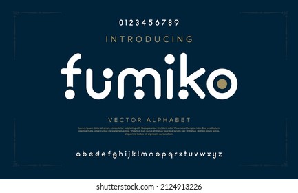 Creative abstract digital alphabet font. Minimalist simple technology typography, Digital urban sport fashion futuristic font and with numbers. Vector illustration