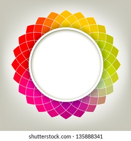 Creative Abstract Digital Flower with Round Frame for Your Text