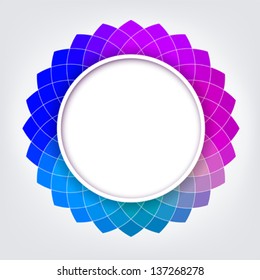 Creative Abstract Digital Flower with Round Frame for Your Text