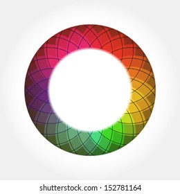 Creative Abstract Digital Flower with Round Frame for Your Text