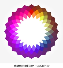 Creative Abstract Digital Flower with Round Frame for Your Text