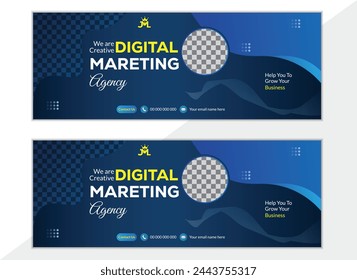 Creative abstract Digital Marketing Facebook cover social media posts and banner template design	