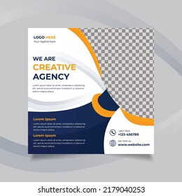 Creative Abstract Digital Marketing social Media Post Corporate Square Flyer Design Vector Template