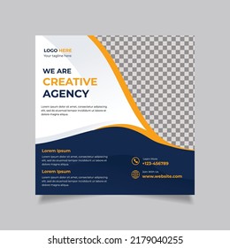 Creative Abstract Digital Marketing social Media Post Corporate Square Flyer Design Vector Template