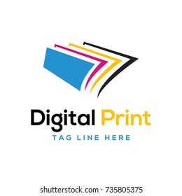 creative abstract digital print, paper logo template