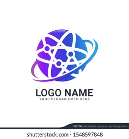 Creative abstract digital technology symbol logo design. Editable vector illustration logo design.