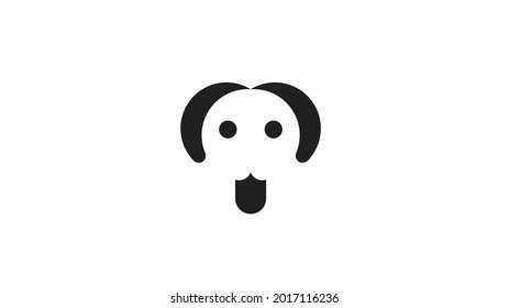 Creative abstract dog face logo vector design symbol
