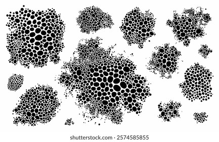 Creative Abstract Dot Cluster Collection: 13 Versatile Elements for Art and Design Projects