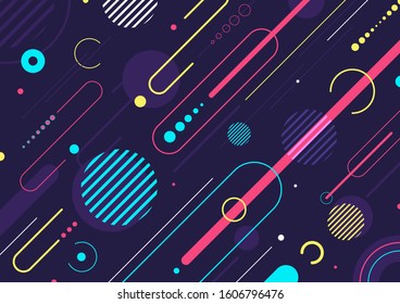 Creative abstract dynamic geometric elements pattern design and background. You can use for template cover brochure, poster, banner web, flyer, etc. Vector illustration