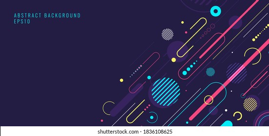 Creative abstract dynamic geometric elements pattern design and background. You can use for template cover brochure, poster, banner web, flyer, etc. Vector illustration