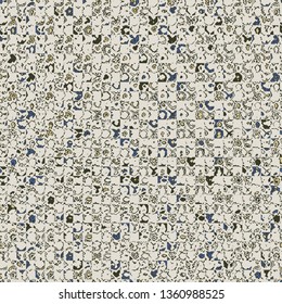 creative abstract elegance shapes vector seamless pattern. geometric Organic texture. Japan folk pattern. Navy blue and beige  texture