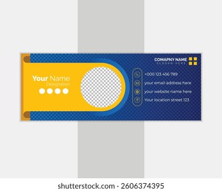 Creative and abstract email signature template design or Personal email footer signature